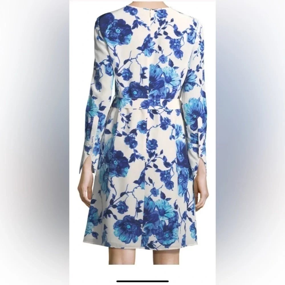 Tory Burch Giovanna Long Sleeve Floral Silk Dress